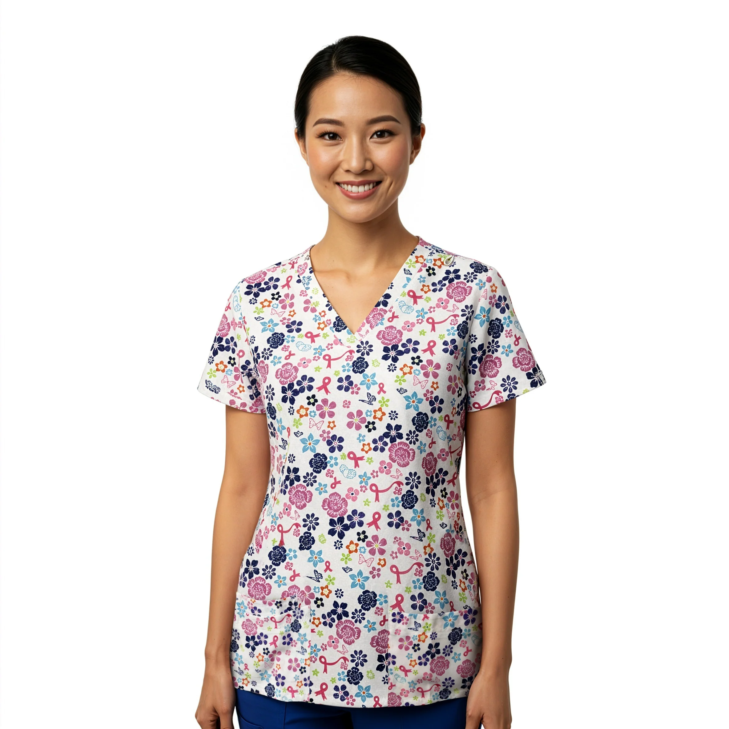 Womens Medical Printed Tops